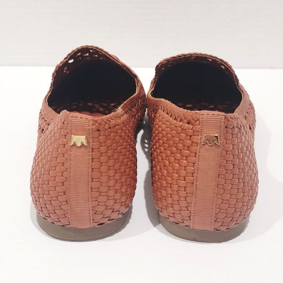 Birdies The Starling Cognac Woven Flats Womens 9.5 Faux Leather Slip On Loafers - Picture 6 of 11